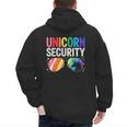 Unicorn Security Birthday Family Halloween Costume Mom Dad Men's Hoodie Back Print Unicorn Security Birthday Family Halloween Costume Mom Dad Men's Hoodie Back Print