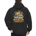 Vintage Father's Day Fishing Full Time Dad Part Time Hooker Men's Hoodie Back Print