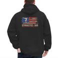 Vintage Gymnastics Dad American USA Flag Sports Men's Hoodie Back Print