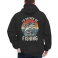 Vintage I'd Rather Be Fishing Graphic Bass Dad Boy Men Men's Hoodie Back Print