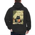 Vintage Japanese Cat Book Lovers Librarian Cat Dad Teacher Men's Hoodie Back Print