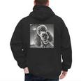 Vintage Poodle Selfie With UFO Alien Photobooth Dog Mom Dad Men's Hoodie Back Print