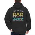 Vintage I Have Two Titles Dad And Grandpaw Dog Lover Men's Hoodie Back Print