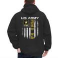 Vintage US Army Proud Dad With American Flag Men's Hoodie Back Print