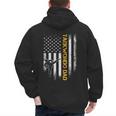 Vintage USA Flag Korea Taekwondo Training Dad Silhouette Men's Hoodie Back Print