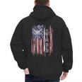 Vintage USA Flag Proud Swimming Dad Swim Swimmer Silhouette Men's Hoodie Back Print