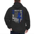 I Wear Blue For My Dad Colon Cancer Awareness Blue USA Flag Men's Hoodie Back Print