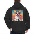 Welsh Corgi Pembroke Dog Corgi Dad -Adults Small Classic Fit Short Sleeve Cotton Polyester Blend Men's Hoodie Back Print