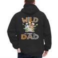 Wild Dad 1St Birthday Safari Jungle Animal Truck Men's Hoodie Back Print