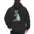 Women Dog Pitbull I Love Dad Tattoo Men's Hoodie Back Print