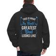 This Is What World's Greatest Dad Looks Like Father's Day Men's Hoodie Back Print