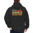Worlds Okayest Golfer Retro Golf Joke Dad Men Women Kids Men's Hoodie Back Print