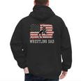 Wrestling Dad US Flag Fathers Day Retro Wrestling Fans Men's Hoodie Back Print