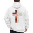 Blessed Dad Christian From Daughter Son Jesus Patriotic Men's Hoodie Back Print