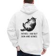 Cat Father I Am But Skin And Bones Cat Dad Meme Humor Men's Hoodie Back Print