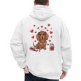 Cute Dachshund Valentine's Day Heart Love Dog Mom Dog Dad Men's Hoodie Back Print