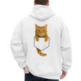 Cute Tabby Cat Pocket Cat Mom Cat Dad Cat Lover Men's Hoodie Back Print