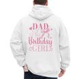 Dad Of The Birthday Girl Bow Cute Pink Matching Family Party Men's Hoodie Back Print