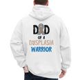 Dad Of A Hip Dysplasia Warrior Beige Blue Hip Dysplasia Men's Hoodie Back Print