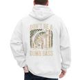 Don't Be A Dumb Bass Fish Camo American Flag Dad Jokes Men's Hoodie Back Print