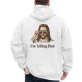 I'm Telling Dad Jesus Wearing Sunglasses Christian Fathers Men's Hoodie Back Print