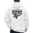Mallard Duck Hunting Camo Easily Distracted Duck Dad Men's Hoodie Back Print