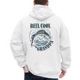 Reel Cool Grandpa Fishing Dad Father's Day Fisherman Men's Hoodie Back Print