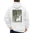 US Flag Deer Elk Buck Camoflage Hunting Hunter Dad Grandpa Men's Hoodie Back Print