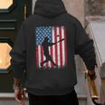 American Flag Vintage Baseball Flag Dad Mom Tee T-Shirt Men's Hoodie Back Print