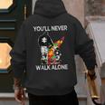 Autism Dad Support Alone Puzzle You'Ll Never Walk Men's Hoodie Back Print
