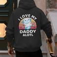 Axolotl Kids Teens Retro Sunset I Love My Daddy Men's Hoodie Back Print
