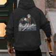 Bald Eagle Dad Mom Three Eaglet Chicks Babies In The Nest Men's Hoodie Back Print