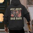 Best Boxer Dad Ever USA Flag American Dog Animal Lover Men's Hoodie Back Print