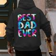 Best Dad Ever Colorful Tie Dye Fathers Day Men's Hoodie Back Print