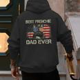 Best Frenchie Dad Ever Bulldog American Flag Men's Hoodie Back Print