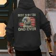 Best Shih Tzu Dad Ever Tshirt Dog Lover American Flag Men's Hoodie Back Print