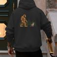 Boston Terrier Bigfoot Dog Walking Dog Mom Dad Kids Men's Hoodie Back Print