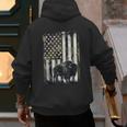 Camo USA Flag Bison Camouflage Hunting Wildlife Hunter Dad Men's Hoodie Back Print