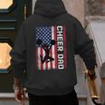 Cheer Dad American Flag Cheerleader Support Men's Hoodie Back Print