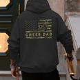 Cheer Dad Camo American Flag Cheerleader Supporter Men's Hoodie Back Print