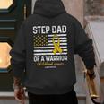 Childhood Cancer Survivor Support Step Dad Of A Warrior Men's Hoodie Back Print