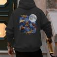 Crested Gecko Moon Retro Reptile Mom Dad Breeder Lover Men's Hoodie Back Print