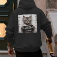 Cute Cat Mugshot Humorous Cat For Cats Lover Cat Mom Cat Dad Men's Hoodie Back Print