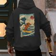Dachshund Doxie Japanese Kanagawa Wave Surfing Japan Mom Dad Men's Hoodie Back Print Dachshund Doxie Japanese Kanagawa Wave Surfing Japan Mom Dad Men's Hoodie Back Print