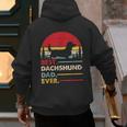 Dachshund Long Haired Best Dad Ever Dog Vintage Retro Men's Hoodie Back Print Dachshund Long Haired Best Dad Ever Dog Vintage Retro Men's Hoodie Back Print