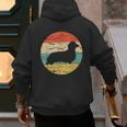 Dachshund Long Haired Dog Vintage Mom Dad Retro Men's Hoodie Back Print