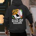 Dad Of Ballers Baseball Soccer Basketball Dad Men's Hoodie Back Print