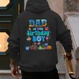 Dad Of The Birthday Boy Aquarium Sea Animals Matching Men's Hoodie Back Print