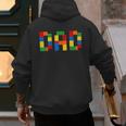 Dad Of The Birthday Boy Building Blocks Bricks Builder Men's Hoodie Back Print