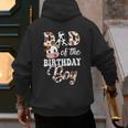 Dad Of The Birthday Boy Cow Farm 1St Birthday Boy Men's Hoodie Back Print